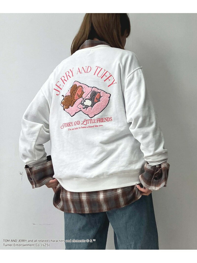 AS KNOW AS plus ☆アクリルキーホルダー付き トムとジェリー スウェット 【TOM and JERRY】 アズノゥアズプラス トップス スウェット・トレーナー ホワイト パープル ブラック【先行予約】*