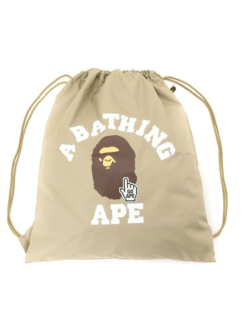 A BATHING APE GO APE POINTER COLLEGE KNAPSACK ア ベイシング エイプ バッグ リュック バックパック ベージュ ブラック ネイビー グリーン【送料無料】