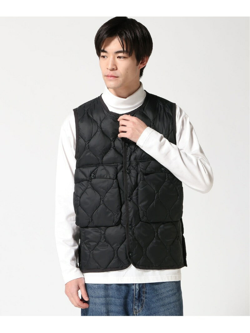 JOHN LAWRENCE SULLIVAN (U)MILITARY W POCKET VEST ピーアールワン ジャケット・アウター ダウンジャケット・ダウンベスト ブラック【送料無料】
