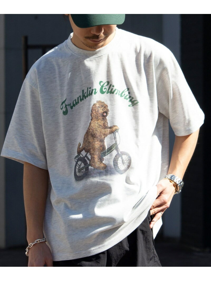 GLOSTER 【Franklin Climbing/フランクリンクライミング】ラブラドゥールドッグ&e-BIKEグラフィック プリントTシャツ フレディ アンド グロスター トップス カットソー・Tシャツ グレー ホワイト ネイビー ブラック【送料無料】のサムネイル