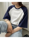 Discoat 【WEB限定】ラグランスリーブビッグTシャツ《ユニセックス》 ディスコート トップス カットソー・Tシャツ ネイビー ブラック