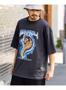 Ed Hardy エドハーディー オーバーサイズグラフィックプリント半袖Tシャツ ロッキーモンロー トップス カットソー・Tシャツ グレー ブラック【送料無料】