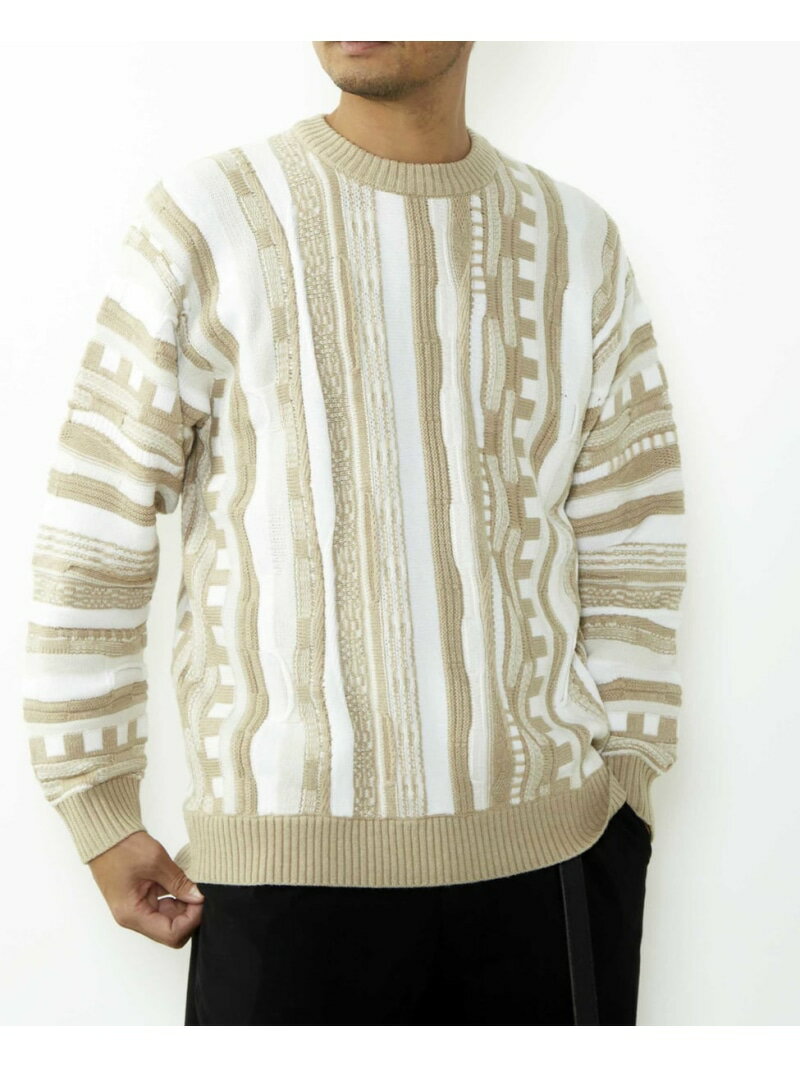 MEN'S MELROSE 【MASTER FRAME/マスターフレーム】クージー柄クルーネックニット メンズメルローズ ト..