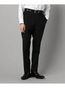 COMME CA MEN 【セットアップ対応】尾州織り ポリエステルストレッチ ドビー スラックス コムサメン スーツ・フォーマル スーツパンツ ネイビー ブラ...