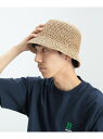 BEAMS HEART MEN BEAMS HEART / コマ編み バケットハット ビームス ハート 帽子 ハット ベージュ ブラック