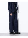 NANO universe AUTHENコラボ SILKNIZED DENIM ワイドレッグ(セットアップ可) ナノユニバース パンツ その他のパンツ ブルー ネイビー【先行予約】*【送料無料】