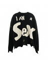 ROYAL FLASH SAINT MICHAEL/セントマイケル/SP_CREW KNIT/I AM A/BLACK ロイヤルフラッシュ トップス ニット ブ...