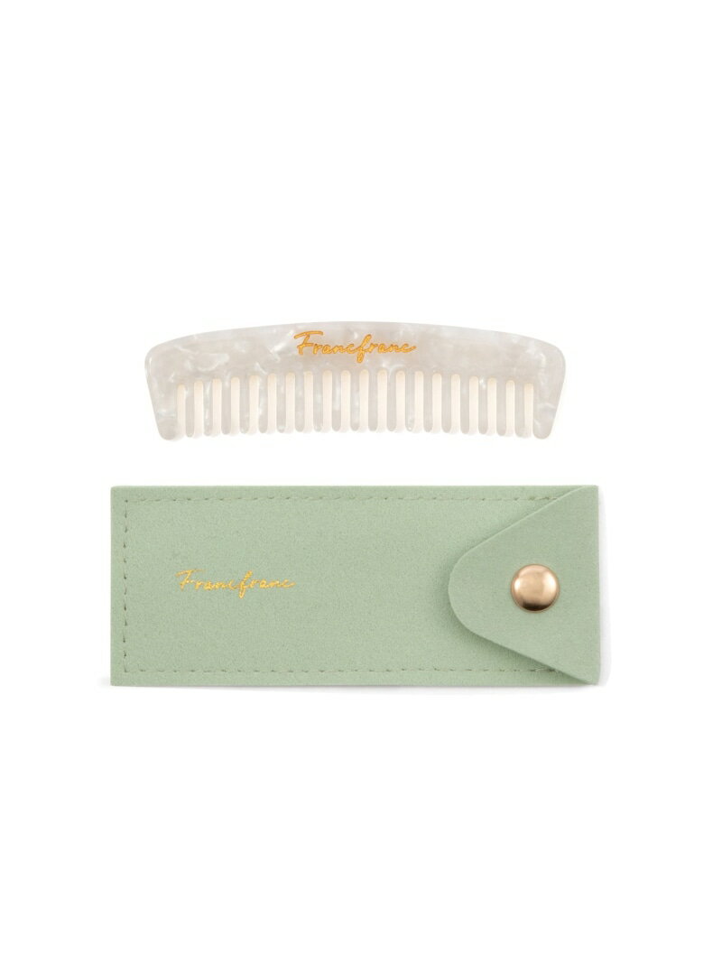 Francfranc ポーチ付き コーム S フランフラン ヘアケア ヘアブラシ・コーム ホワイト