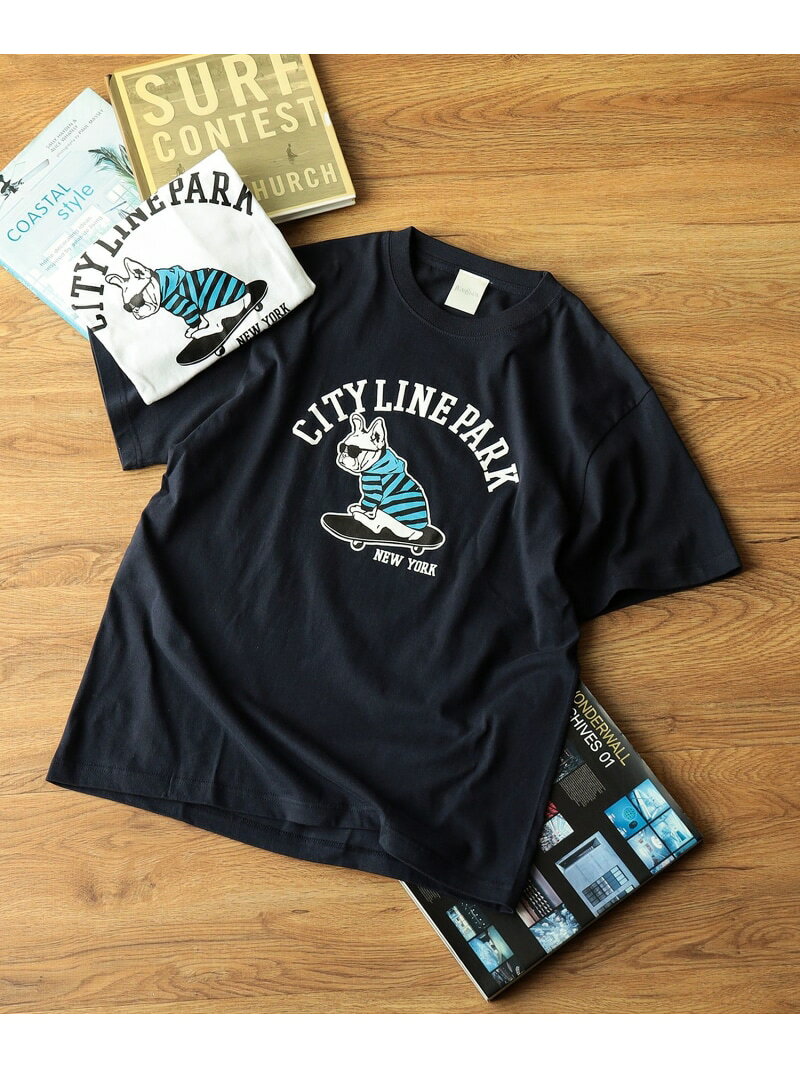 BEAMS T fLAnsisCA / Print Tshirt 24SS 2 ビームスT トップス カットソー・Tシャツ ネイビー ホワイト【送料無料】のサムネイル