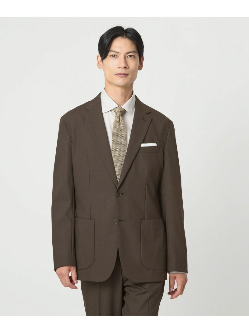 UNITED ARROWS green label relaxing A+ TW カラーギャバ 2B スタンダード 2P ジャケット -ウォッシャブル・ストレッチ- ユナイテッドアローズ グリーンレーベルリラクシング ジャケット・アウター テーラードジャケット・ブレザー グリーン ブラウン【送料無料】