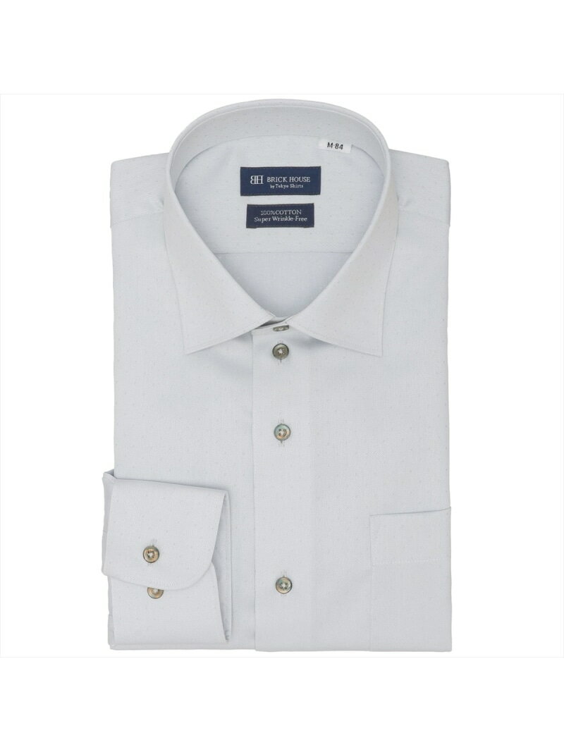 BRICK HOUSE by Tokyo Shirts 【超形態安定】 ワイド 長袖 形態安定 綿100% ワイシャツ BM01I512AA16W4V-30 トーキョーシャツ スーツ・フォーマル Yシャツ・カッターシャツ グレー【送料無料】
