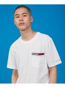 【SALE/50%OFF】TOMMY HILFIGER (M)TOMMY HILFIGER(トミーヒルフィガー) JS M SIGNATURE SS POCKET TEE トミーヒルフィガー カットソー Tシャツ ホワイト グレー【RBA_E】