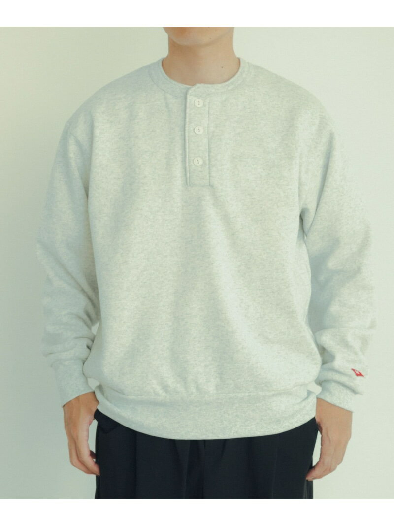 ヘルスニット トレーナー メンズ 【SALE／10%OFF】URBAN RESEARCH ITEMS Healthknit Classic Sweat Henley アーバンリサーチアイテムズ トップス スウェット・トレーナー ホワイト ブルー レッド【RBA_E】【送料無料】