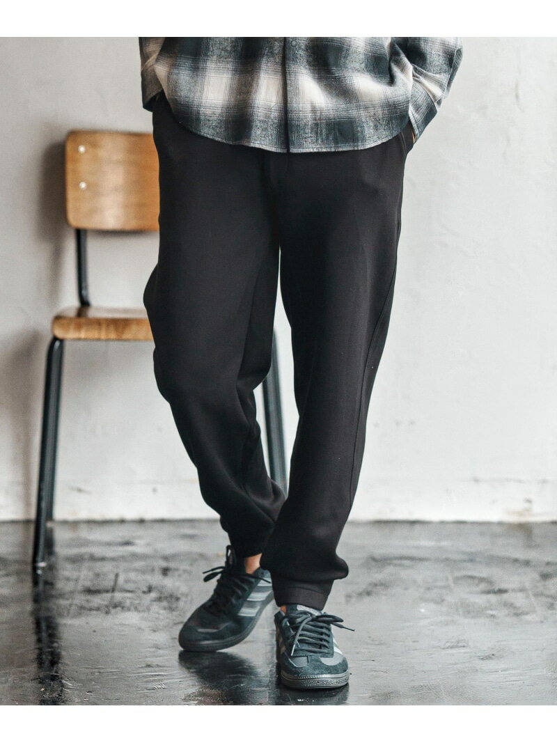 CAMBIO mp13975- 裾ゴムリブポンチスウェットパンツ カンビオ パンツ その他のパンツ ブラック ベージュ グレー【送料無料】