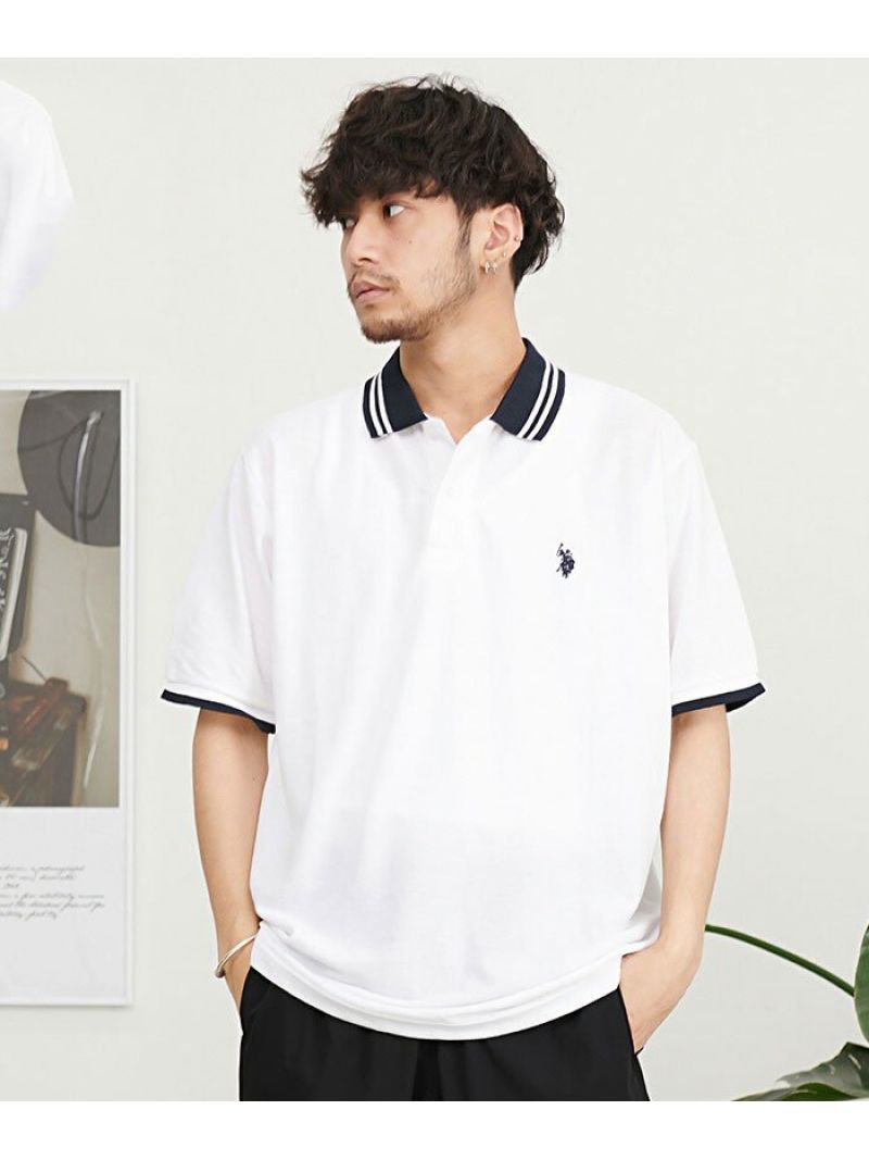 SB select U.S. POLO ASSN. ワンポイントロゴリブライン半袖ポロシャツ ブランド シルバーバレット トップス ポロシャツ【送料無料】のサムネイル
