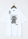 GRAND-BACK 【大きいサイズ】カステルバジャック/CASTELBAJAC くま柄プリント 綿天竺 クルー半袖Tシャツ 【25SS】 メンズ Tシャツ カ...