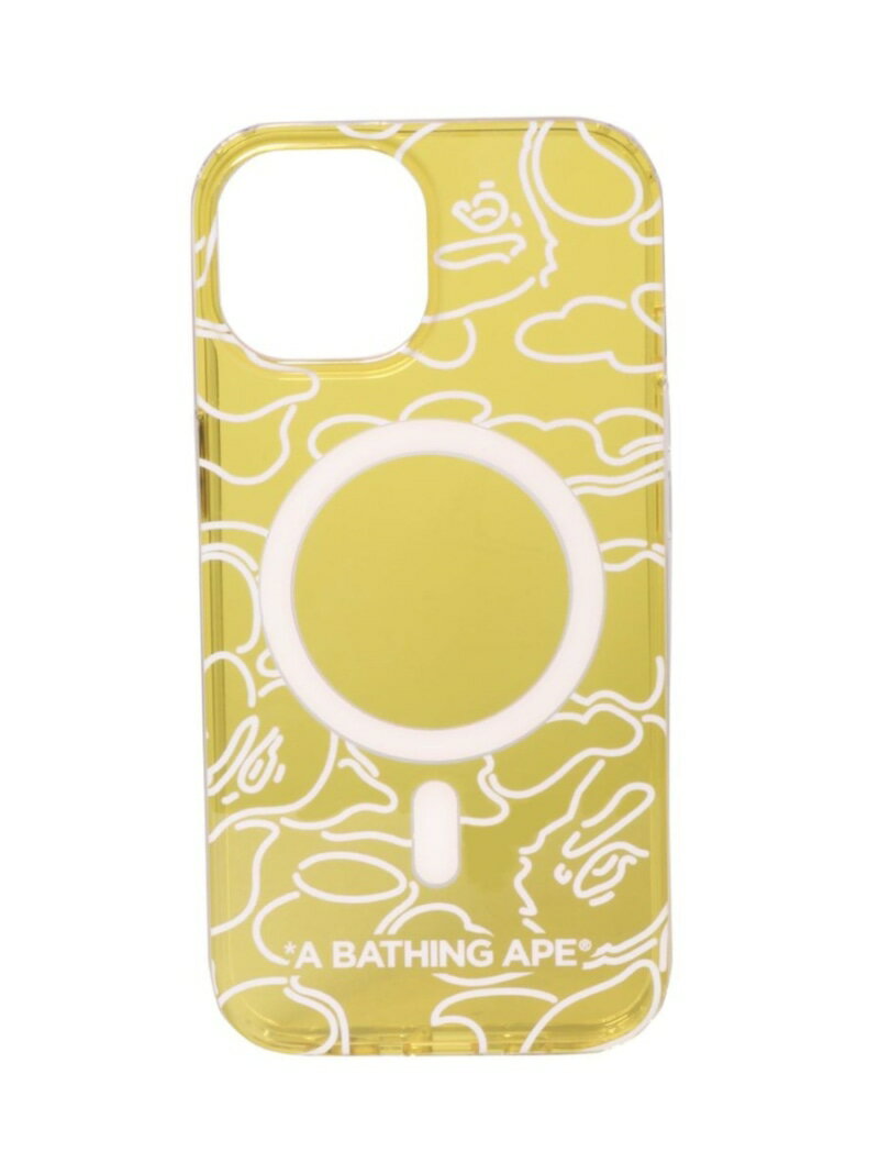 A BATHING APE (M)NEON CAMO IPHONE 15 CLEAR CASE ア ベイシング エイプ スマホグッズ・オーディオ機器 スマホ・タブレット・PCケース/カバー イエロー【送料無料】