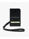 【SALE/50%OFF】LACOSTE レザースマホポーチ ラコステ バッグ ショルダーバッグ ブラック ネイビー【RBA_E】【送料無料】