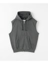 monkey time BEAUTY&YOUTH UNITED ARROWS ガーメントダイ フレンチテリー ノースリーブ ジップ フーディー ビューティー&ユース ユナイテッドアローズ トップス パーカー・フーディー グレー ブラック【送料無料】