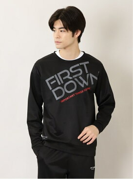 TAKA-Q 【WEB限定】ファーストダウン/FIRST DOWN カチオンスムース セットアップ プリント長袖プルオーバー タカキュー カットソー Tシャツ ブラック グレー グリーン ネイビー