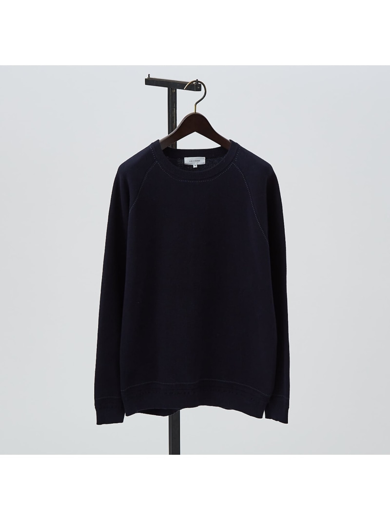 ABAHOUSE LASTWORD 【ニットスウェット】ハイショクステッチ ジャガードプルオーバー アバハウス トップス ニット ブルー オレンジ ネイビー グレー【送料無料】