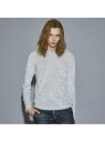 5351POUR LES HOMMES クラッシュベロア Vネック 長袖Tシャツ【予約】 ゴーサンゴーイチプールオム トップス カットソー・Tシャツ ブラック グレー【先行予約】*【送料無料】