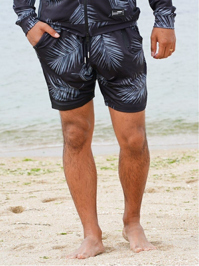 Retro Engine Retro Engine/(M)Leaf Swimshorts アダムスジャグラー 水着・スイムグッズ 水着 ブラック カーキグリーン【送料無料】