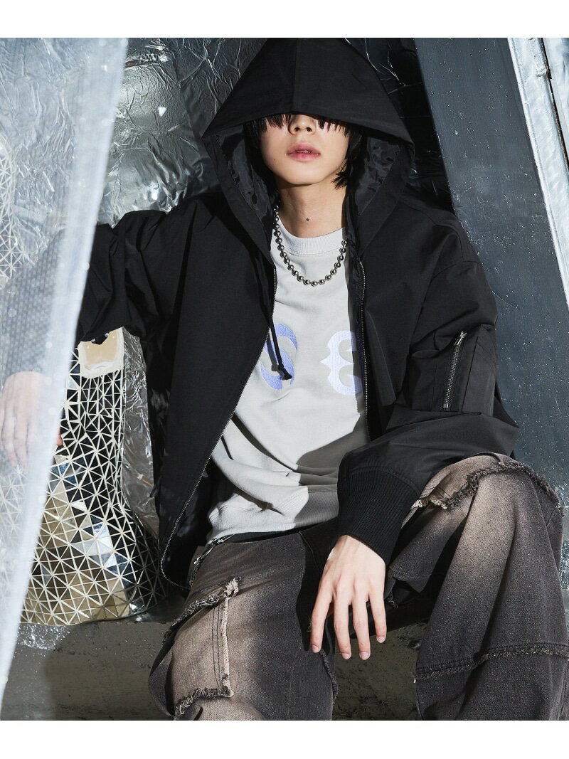 SAVEDGE HOODED BOMBER JACKET カジュアル ジャケット・アウター MA-1 ブラック カーキグリーン【送料無料】