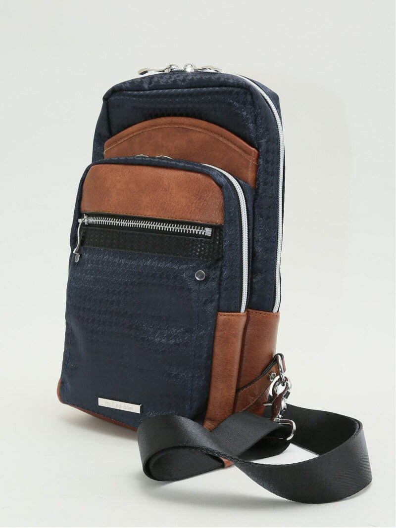 m.f.editorial 【24AW】 千鳥柄配色 ボディバッグ タカキュー バッグ ボディバッグ・ウエストポーチ ネイビー ブラック【送料無料】