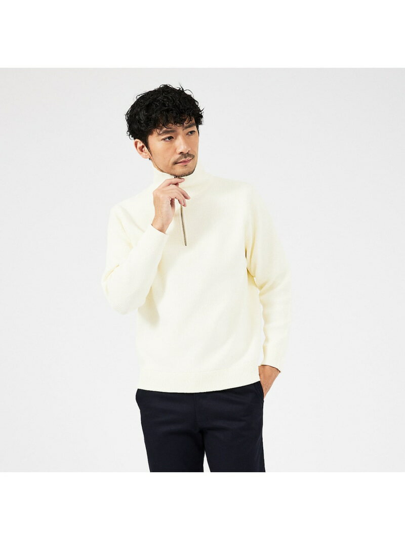 【SALE/52%OFF】ABAHOUSE LASTWORD 【定番人気】12ゲージ 畦編み ハーフジップ ニット アバハウス トップス ニット ホワイト グレ...