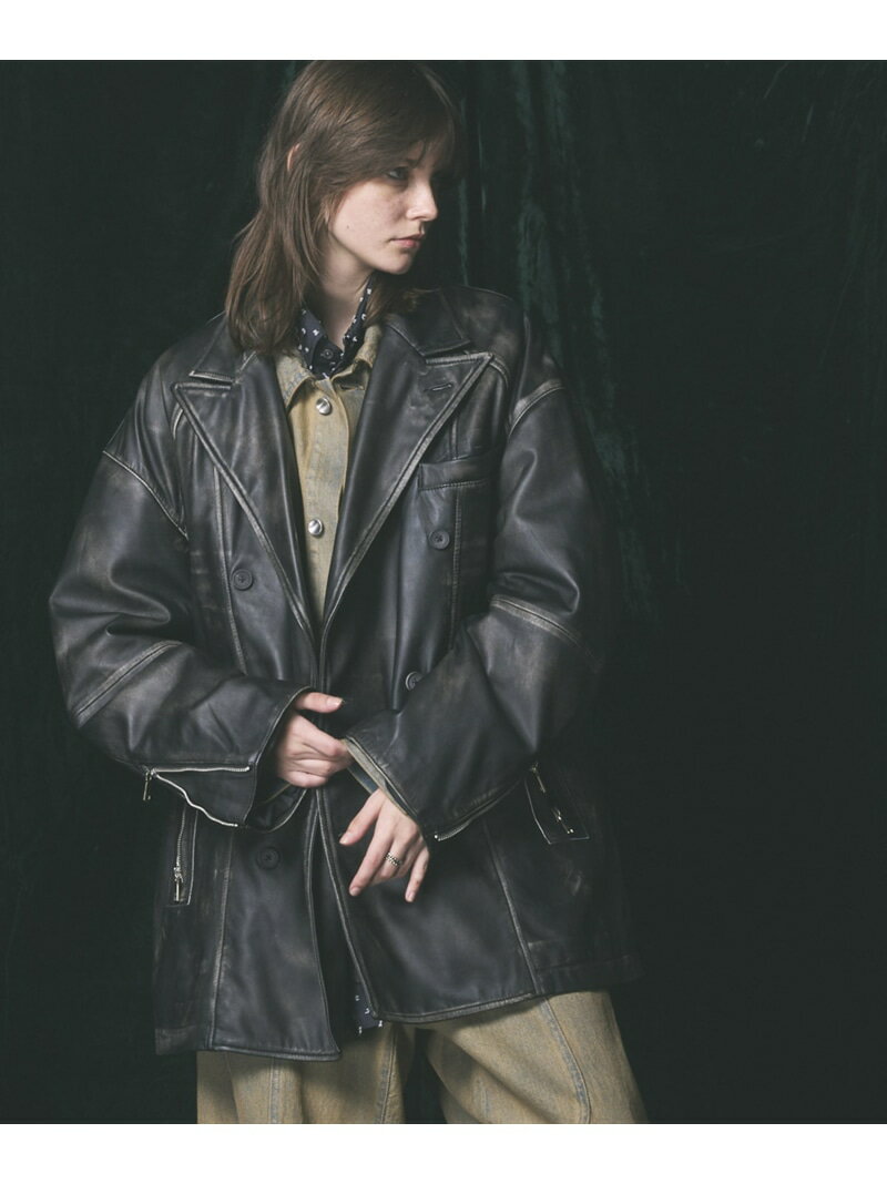 MAISON SPECIAL Sheep Leather Prime-Over Pea Coat メゾンスペシャル ジャケット・アウター ピーコート ブラック ベージュ【送料無料】