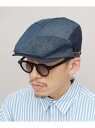 Ruben ハンチング メンズ デニム パッチワーク メッシュ モナコハンチング 深め エー.エム.エス. 帽子 ハンチング・ベレー帽 ブラック ネイビー【送料...