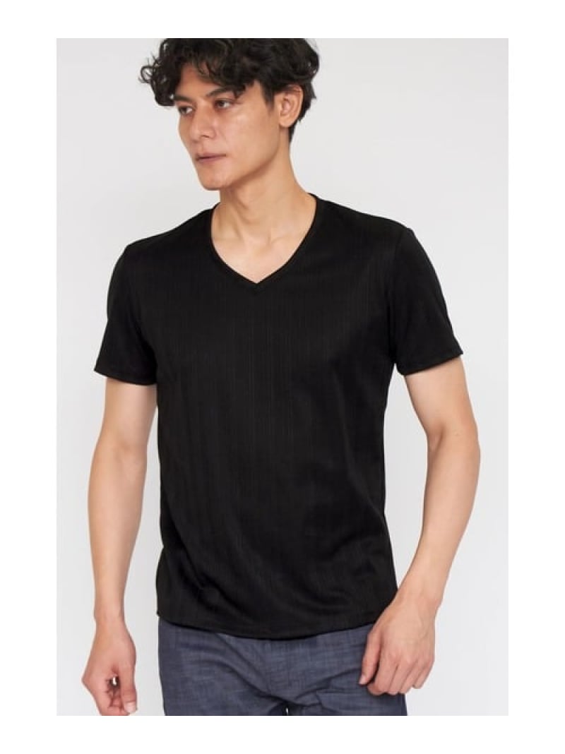 TORNADO MART ZERO by TORNADO MART∴ランダム針抜きABSテレコ半袖カットソー トルネードマート トップス カットソー・Tシャツ ブラック オレンジ ホワイト【送料無料】(4)