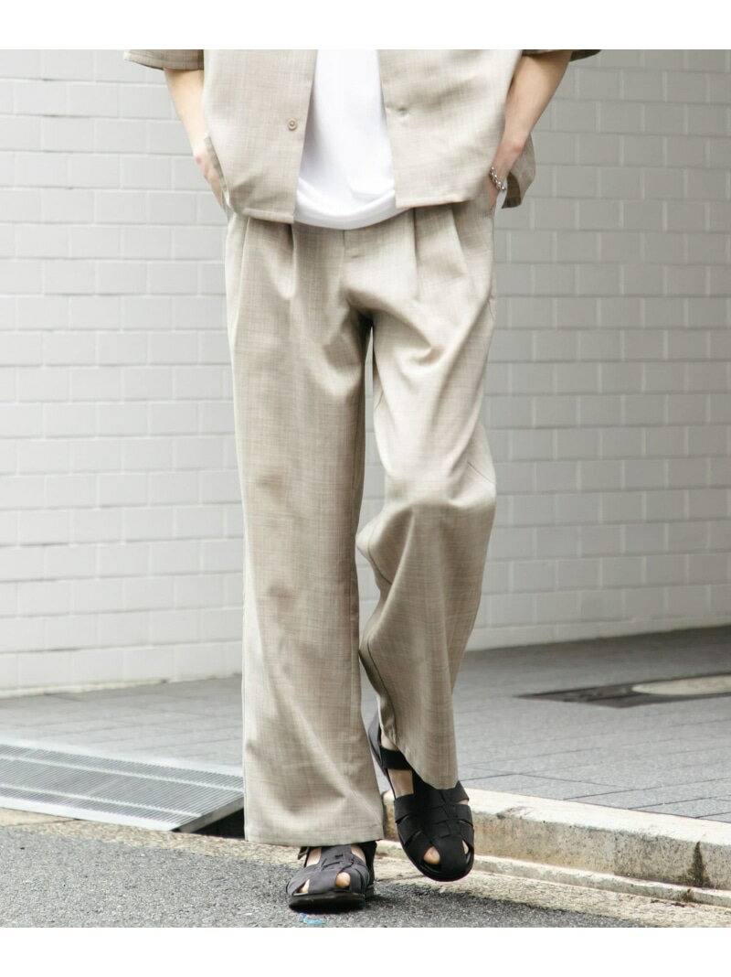 楽天Rakuten Fashion MenSENSE OF PLACE 『セットアップ対応』『接触冷感/吸水速乾/イージーケア』リネンライクワイドスラックス センス オブ プレイス パンツ その他のパンツ ブラック ブラウン【送料無料】