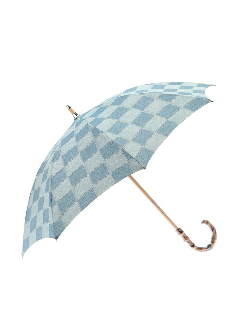 Sorcie Renom 【日本製】晴雨兼用 デニムパッチワーク風 ショート傘 ソシエ・レノ ファッション雑貨 傘・長傘 ブルー ネイビー【送料無料】
