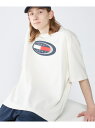 【SALE／5%OFF】TOMMY JEANS (M)TOMMY HILFIGER(トミーヒルフィガー) オーバーサイズアーカイブボードスポーツTシャツ トミーヒルフィガー トップス カットソー・Tシャツ ホワイト ブルー【RBA_E】【送料無料】