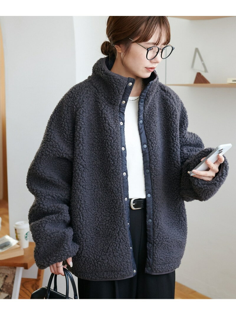 Discoat 【ユニセックス】ボアリバーシブルブルゾン ディスコート ジャケット・アウター ブルゾン・ジャンパー ホワイト ブラウン グレー【先行予約】*【送料無料】