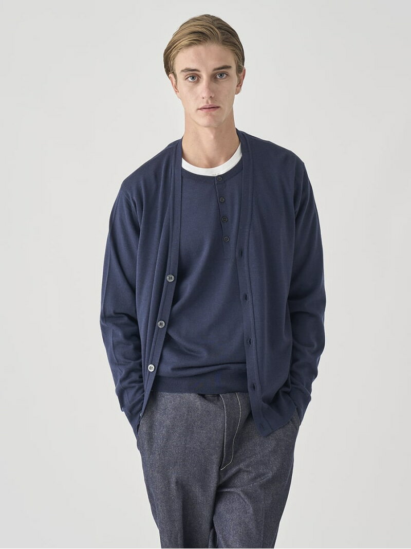 JOHN SMEDLEY Vネック長袖ニットカーディガン ｜ HALIN ｜ 30G MODERN FIT ジョンスメドレー トップス ニット ブラック【送料無料】