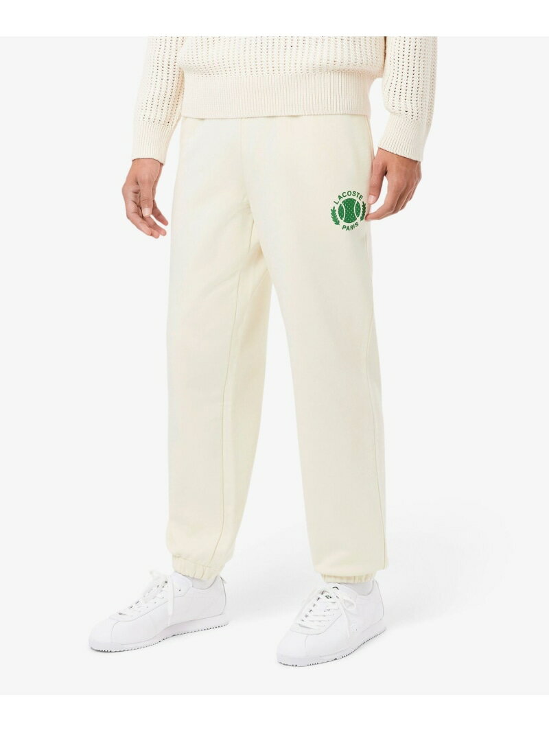 LACOSTE ヘリテージテニスロゴスウェットトラックパンツ ラコステ パンツ ジャージ・スウェットパンツ ホワイト【送料無料】