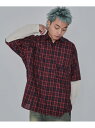 【SALE/50%OFF】WEGO MEN'S チェックレイヤードシャツ(LS) ウィゴー トップス シャツ・ブラウス レッド ブラック【RBA_E】