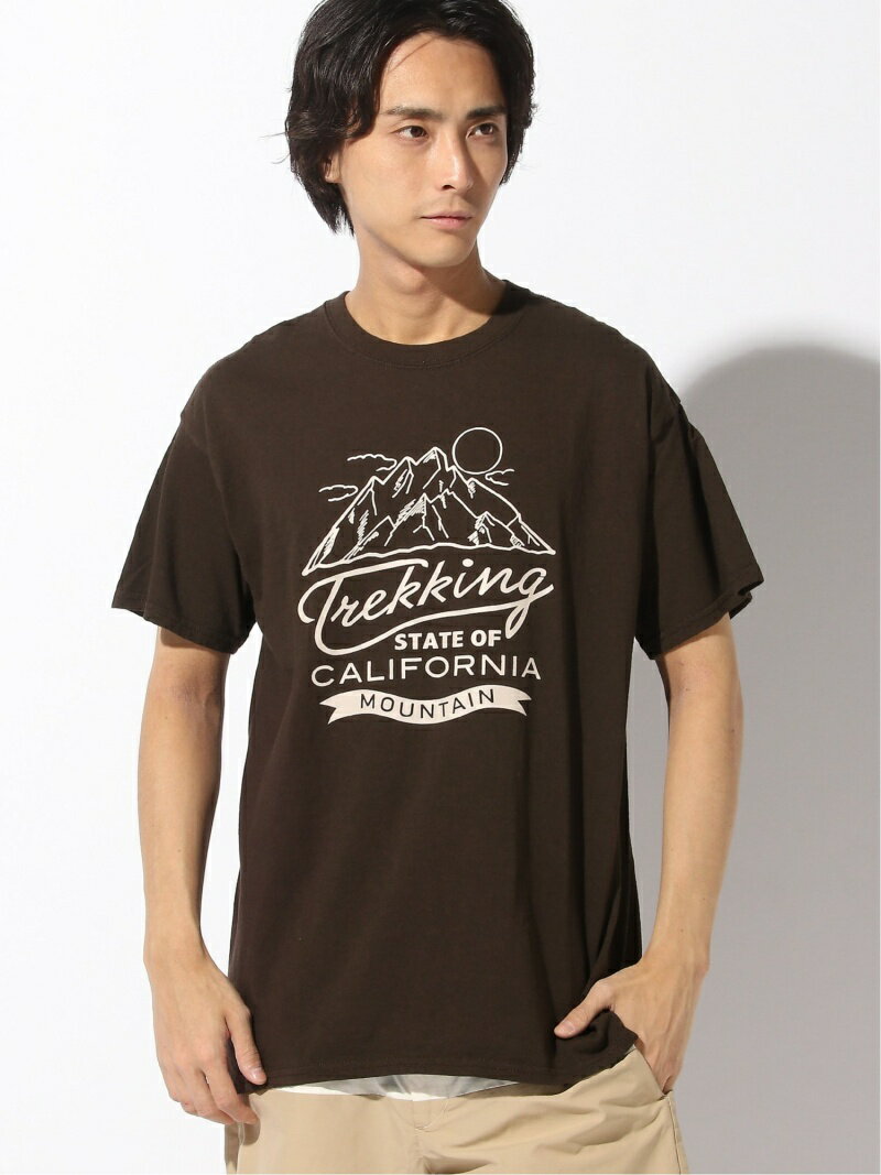 【SALE／50%OFF】DIAMOND HEAD DIAMOND HEAD/(M)DIAMOND HEAD PRINT TEE C ゴースローキャラバン トップス カットソー・Tシャツ ブラウン ホワイト【RBA_E】