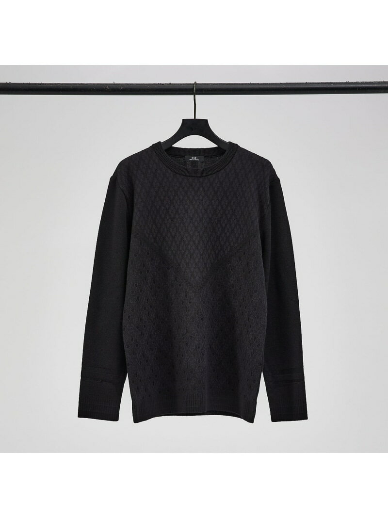 【SALE/20%OFF】5351POUR LES HOMMES 変形千鳥ジオメトリックニット ゴーサンゴーイチプールオム トップス ニット ホワイト レッド ブラック【RBA_E】【送料無料】