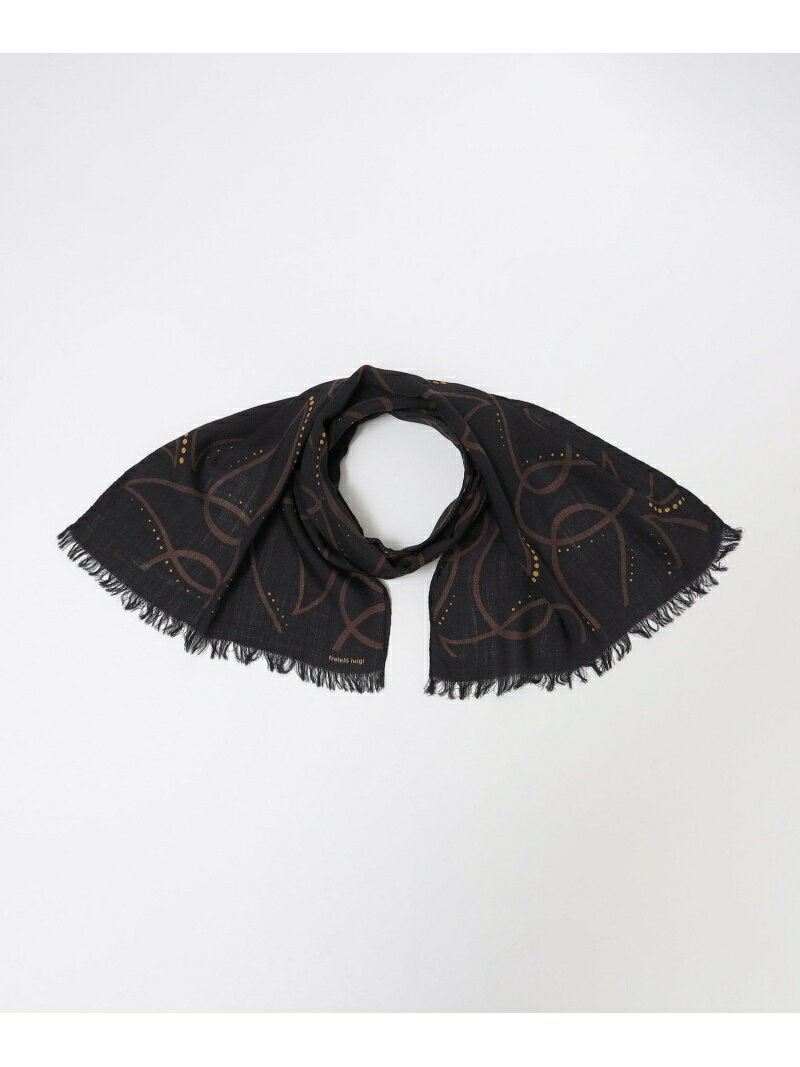 【SALE／30%OFF】SHIPS MEN Fratelli Luigi: ジオメトリー柄 スカーフ シップス ファッション雑貨 マフラー・ストール・ネックウォーマー ブラウン ネイビー【RBA_E】【送料無料】