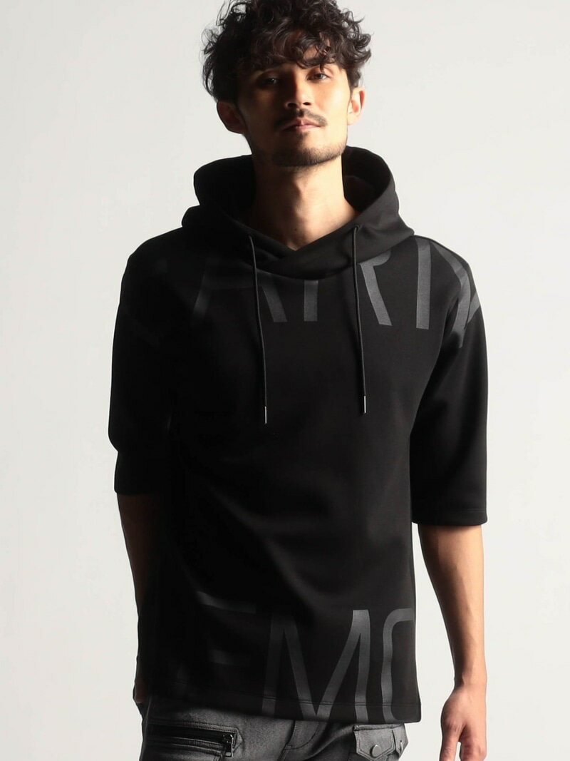 【SALE/30%OFF】NICOLE CLUB FOR MEN ビッグロゴプリント5分袖パーカー ニコル トップス パーカー・フーディー ホワイト オレンジ グレー グリーン レッド ブラック【RBA_E】【送料無料】