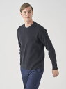 JOHN SMEDLEY ワッフル編み長袖コットンニットプルオーバー | CALIX | 24G EASY FIT ジョンスメドレー トップス ニット ブラック...