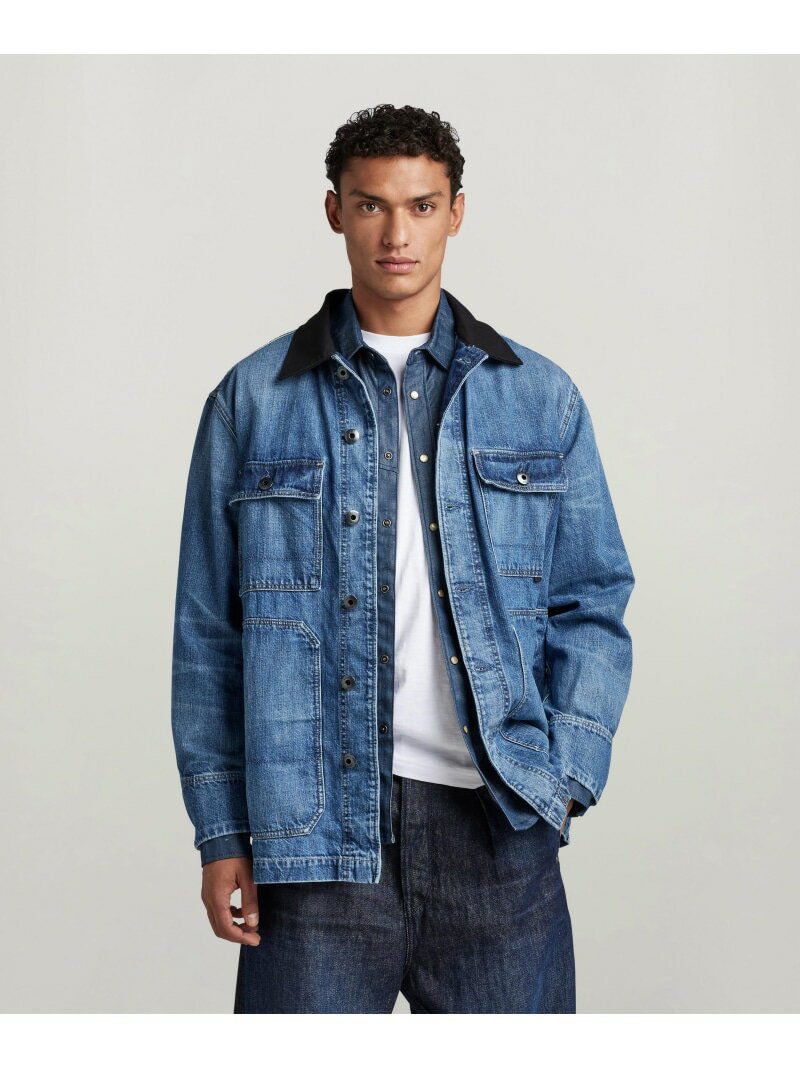 【SALE/30%OFF】G-Star RAW 【公式ショップ】CHORE WORKWEAR JACKET EV/チョアジャケット/デニムカバーオール ジースターロゥ ジャケット・アウター カバーオール・ワークジャケット ブルー【RBA_E】【送料無料】