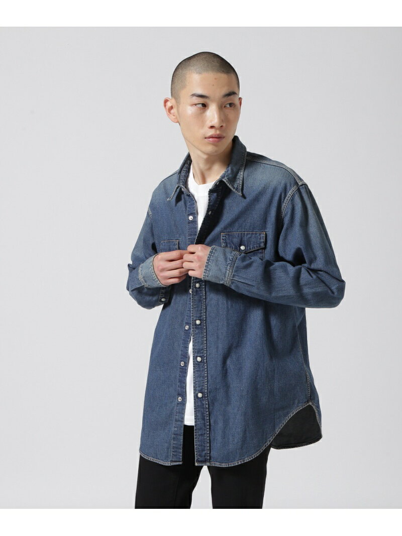 B 039 2nd MINEDENIM(マインデニム)Denim Loose Western SH ビーセカンド トップス シャツ ブラウス ブルー ブラック【送料無料】