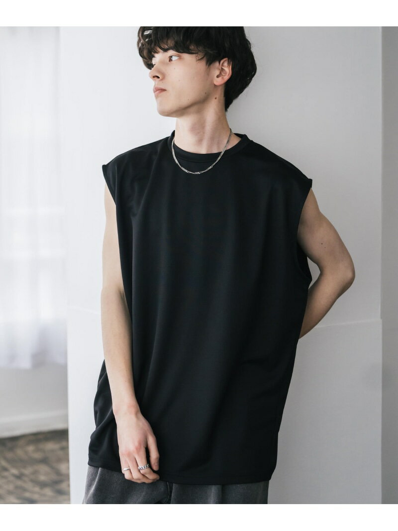 Rocky Monroe 接触冷感 ポンチビッグシルエットノースリーブ ロッキーモンロー トップス ノースリーブ・タンクトップ ホワイト ネイビー グレー ブラ...