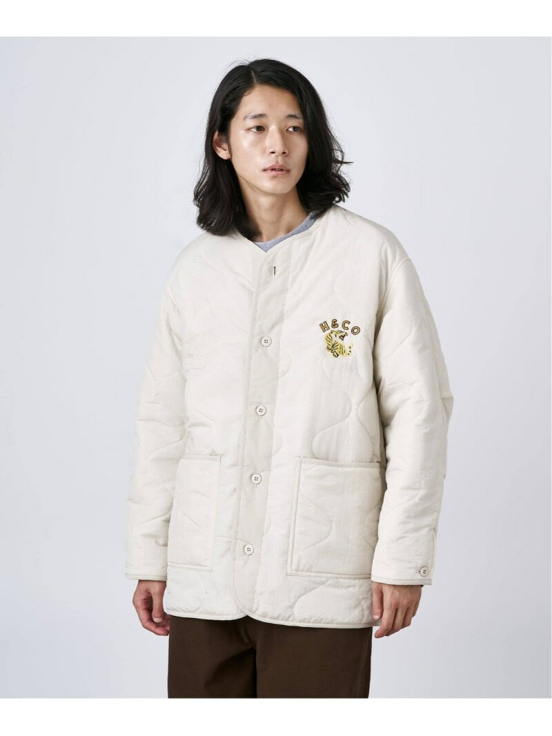 B.C STOCK HYO-HYO リップストップナイロン キルティングブルゾン ベーセーストック ジャケット・アウター その他のジャケット・アウター ブラウン カーキグリーン ベージュ ブラック【送料無料】