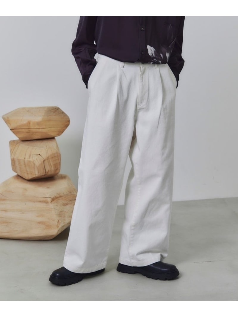 【SALE/50%OFF】tk.TAKEO KIKUCHI 【WEB限定】ヴィンテージライクワイドデニムパンツ ティーケータケオキクチ パンツ ジーンズ・デニムパンツ ブラック ブルー ホワイト【RBA_E】